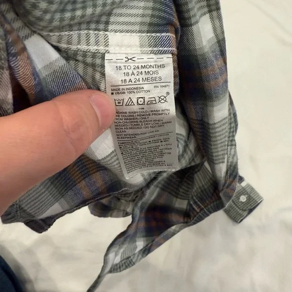 Janie and Jack flannel button down - Picture 5 of 6